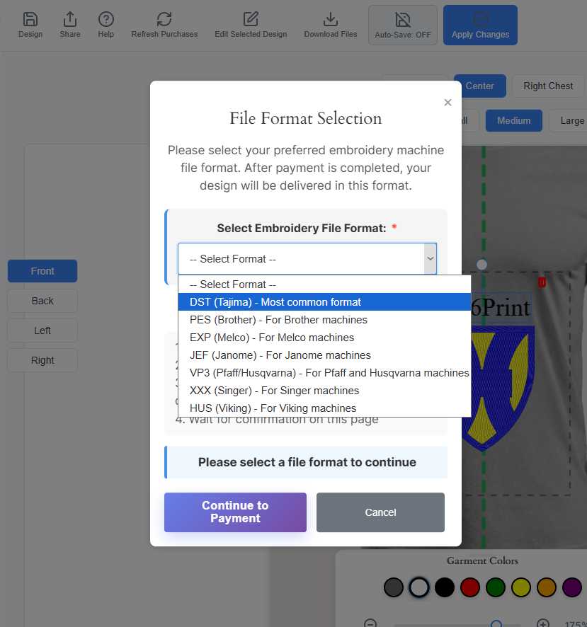 Download modal