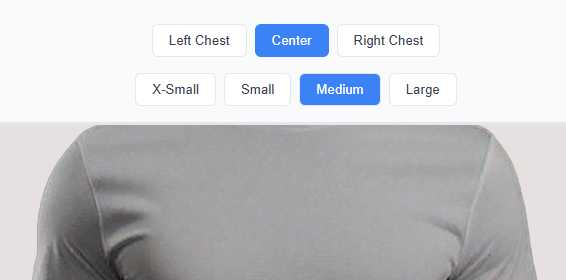 Size buttons