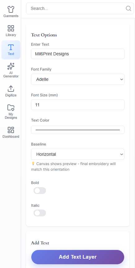 Text panel